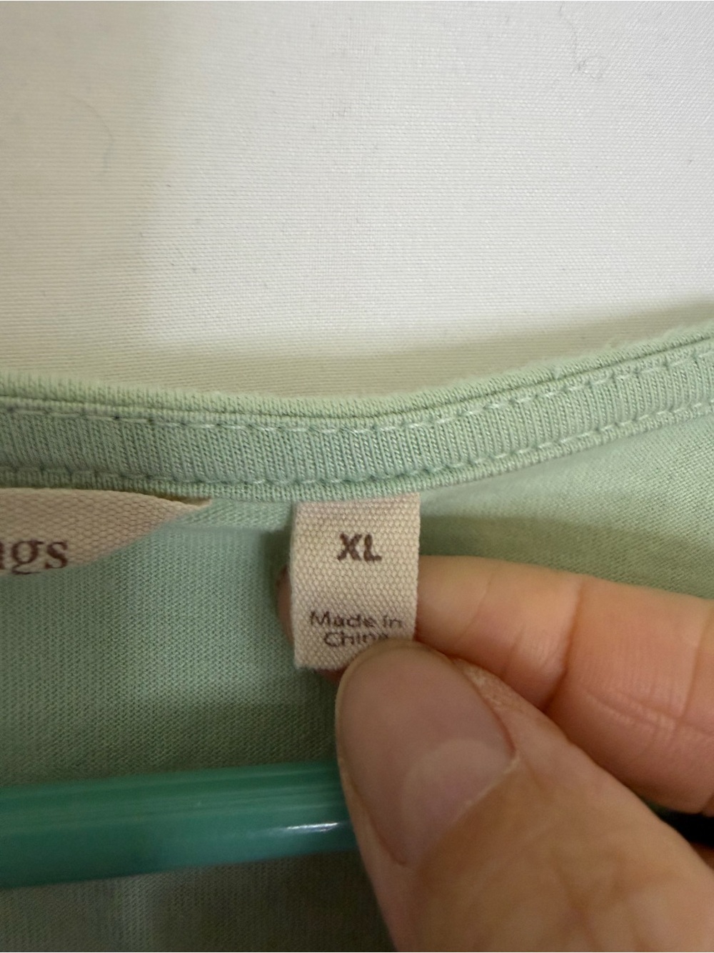 Soft Surroundings Mint Green Short Sleeve Shirt with Lace Sleeves - Picture 4 of 5